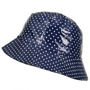 TOUTACOO, Chapeau de Pluie, Bob de Pluie, Vinyle Imperm&eacute;able Aspect cir&eacute; (01-Bleu &agrave; Pois-S) (TOUTACOO, neuf)