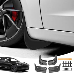 LANGBEAN Garde-Boue pour Tesla Model 3 Highland, Bavettes Avant et Arri&egrave;re avec Vis de Montage, Pare Boue Anti-&Eacute;claboussures Pas Besoin de Percer, Model 3 2024 2025 Accessoires [4 Pi&egrave;ces] (LANGBEAN, neuf)