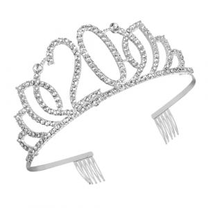 OSALADI Couronne Num&eacute;rot&eacute;e Argent&eacute;e 20 Ans Strass Serrage-T&ecirc;te D&eacute;coratif pour G&acirc;teau D&rsquo;Anniversaire Accessoire Coiffure Femme et Fille &Eacute;l&eacute;gant Accessoire F&ecirc;te Anniversaire (Original MJW, neuf)
