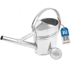BAUSTER® Arrosoir de jardin en zinc galvanisé de 10 l - Pour l'intérieur et l'extérieur - Arrosoir ovale en métal - Pour arroser les fleurs - Avec douchette d'arrosage - Arrosage du jardin (Shop_Bauster, neuf)