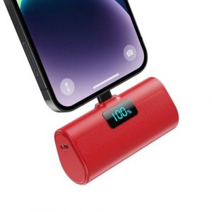 Mini Batterie Externe pour iPhone 5200mAh, Power Bank 20W PD Charge Rapide Chargeur Externe, Petit Batterie Portable pour iPohone 14/13/12/11/XR/X/8 (Rouge, Milliamp&egrave;res-Heure (mAh), 5200) (sanreneu, neuf)