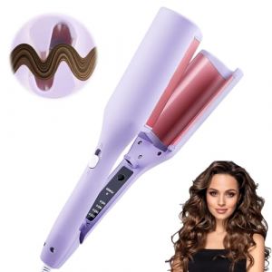 Fer à Boucler 32mm, Boucleur à Cheveux avec 4 Température Réglable Fer à Friser Grandes Boucles Fer à Onduler Céramique Fer à Friser Grandes Ondulations pour Cheveux, Coiffure Longue Durée (Pourpre) (DongGuanShi JiJunShangMao YouXianGongSi, neuf)