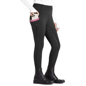 FitsT4 Sports Culotte d'équitation pour Enfants Leggings d'équitation pour Filles Fond intégral en Silicone Pantalon d'équitation Taille Haute avec 2 Poches latérales (FitsT4 Sport, neuf)