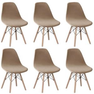Housse de Chaise Scandinave en Velours Lot de 2 Housses de Chaise de Salle &agrave; Manger Extensibles Couverture Protection Chaises Scandinaves Lavable pour Cuisine Maison H&ocirc;tel Rose(Chameau,Lot de 6) (taiyuansuandashangmaoyouxiangongsi, neuf)