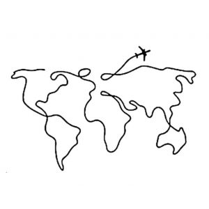 ARYU Autocollant De Tatouage Hebdomadaire Mondial, 2 PièCes, Carte De La Terre, Avion, Noir Et Blanc, ImperméAble, Longue DuréE, Clavicule (XCTT, neuf)