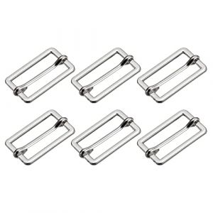 sourcing map Boucle Coulissante, 6pcs 30x15x2mm M&eacute;tal Rectangle Ajusteur Triglides Glisser Boucle Rouleau Stylo Boucles Glisseur Courroie Ajusteur pour Ceinture Sac, Argent&eacute; Tone (Weisser Berg, neuf)
