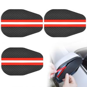 HABNI 6PCS Universel Voiture Rétroviseur Couverture De Pluie Pare-Soleil Sourcil Fibre De Carbone Côté Miroir Couverture De Pluie Accessoires De Voiture (XIANXIAN LI, neuf)