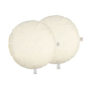 beties Public Lot de 2 Coussin en Plumes Rond 60 cm Ø Coussin de canapé Coussin décoratif Coussin de Couchage Housse 100% Coton Plumes Blanches (beties Heimtextil GmbH, neuf)