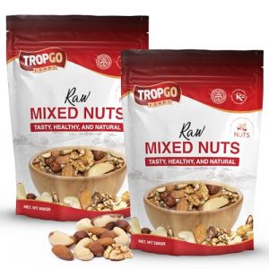 Tropgo Noix M&eacute;lang&eacute;es Crues - 500g de Snacks aux Noix - Lot de 2 - Noix Fra&icirc;ches et Saines Riches en Fibres & Min&eacute;raux - Parfaites pour le Grignotage - Contient Amandes, Noix du Br&eacute;sil, Noix de Cajou, (Tropgo, neuf)