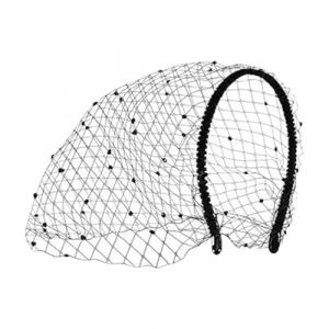 Bande de voile de voile noir, confortable à porter, 12x1,5x12 cm, cage d'oiseau de casque, cage d'oiseau en mailles, accessoire polyvalent, pour les boules de mascarade mariage (gsaaare, neuf)