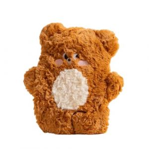 Dasellfa Bouillote Peluche Chauffante, Bouillotte Eau Chaude pour Enfant et Adulte, Cute Bouillotte Peluche avec Couvercle Souple 500ml, Cadeaux pour et Hiver, M&egrave;re, Fille, Petite Amie (Ours, 450ml) (WENTONG, neuf)