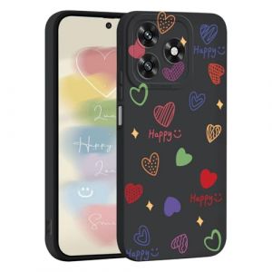 YUEQIAN Coque Silicone Liquide pour Honor X5c Plus, Tr&egrave;s Mince Givr&eacute;e Douce TPU Bumper Antichoc Housse, Dessin Anim&eacute; Mignon et Motif de Coeur Femme Mode &Eacute;tui - i06 (YUEQIAN-EU, neuf)