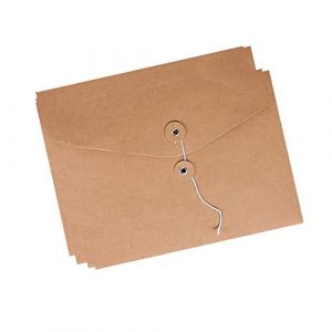 Lot de 10 porte-documents en carton et papier kraft Format A5 Pochette Document en Papier Kraft Sac Enveloppe de Fichiers Epais Portable Chemises Stockage File Folder Papier pour bureau scolaire (NAIXUE-FR, neuf)