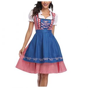 Costume de fête de la bière pour femme, robe de renaissance, fête traditionnelle bavaroise, fête de la bière pour fille, fête de la bière avec tablier, costume uniforme de servante, mini robe, cosplay (sgrfxghrd, neuf)