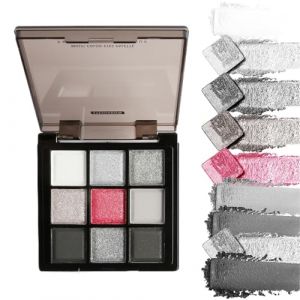 Palette de fards à paupières Smokey, fard à paupières Shimmer Gris foncé | Palette de maquillage pour les yeux de couleur gris argenté,Mélanges, 9 couleurs, à paupières ss, durable pour Halloween, mas (fiutant, neuf)