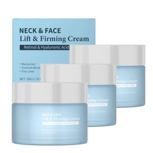 Crème anti-rides au rétinol pour le visage et le cou – Crème raffermissante pour le cou à l'acide hyaluronique, hydratant raffermissant 3 en 1 pour atténuer les ridules (3) (Fuhandianzi, neuf)