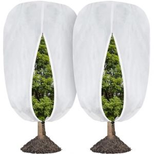 2 Pi&egrave;ces Voile Hivernage Plante Exterieur -240 x 200 cm, Protection Contre Le Gel pour Plantes d'ext&eacute;rieur avec Cordon de Serrage zipp&eacute;,60g/m&sup2; b&acirc;che Protection Arbustes Couverture (hengzi, neuf)