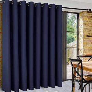 DWCN Rideaux S&eacute;paration Occultants Bleu Fonc&eacute; pour Maison D&eacute;coration L457xH274 cm 1 Panneaux Rideau Thermique Draperies &agrave; Oeillets Brise-bise Rideaux Phonique pour Salon/Chambres &agrave; Coucher/Cuisines (DWCN EU, neuf)