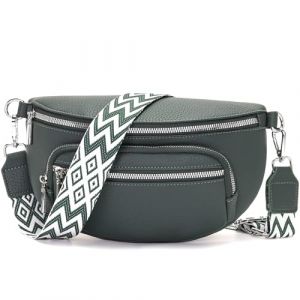 Sasrymnl sac banane femme Vert gris sac bandouli&egrave;re femme cuir vegan sacoche banane bandouliere tendance Bandouli&egrave;re amovible et r&eacute;glable (Sasrymnl, neuf)