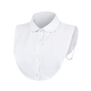 MELLIEX Faux Col Femme, Amovible Col Chemisier en Coton Faux Demi Chemises Faux Collier de Poupée Insert Col pour Femmes, Blanc (MELLIEX, neuf)