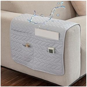 AWAV Organiseur pour Canap&eacute; et Fauteuil Imperm&eacute;able et Antid&eacute;rapant Sofa Accoudoir 6 Poches Support Organisateur de Chevet pour Tablette, t&eacute;l&eacute;phone, Tablette, Livre, t&eacute;l&eacute;commande TV (Gris Clair) (feixixianyunxianjiexinxikejiyouxiangongsi, neuf)