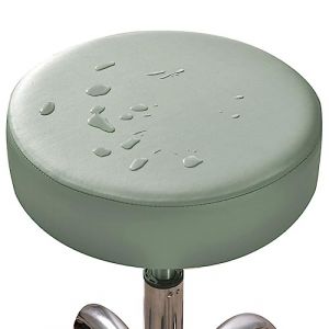 Housse De Tabouret Rond Imperméable,1/2/4/6 Pièces Cuir PU Housse De Protection Housse De Coussin De Siège De Couvre Tabouret De Bar Élastique Protecteur De Chaise Ronde ( Color : Gris clair , Size : (Pooneeliff, neuf)