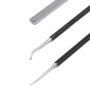 KLIPP Kit d'outils pour ongles incarnés pour homme et femme - Lève-ongles incarnés - Lime arrondie et lime à ongles en métal pour manucure pédicure soins des pieds - Acier chirurgical très résistant (HnB., neuf)