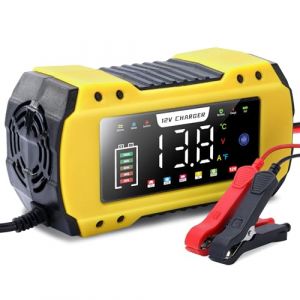 Chargeur Batterie Voitures, 12V 8A Mainteneur De Chargeur De Batterie, avec Fonction R&eacute;paration, &eacute;cran LCD, Protections Multiples, Maintien de Charge Auto, pour Auto Voiture Moto (MEISHILE EU, neuf)