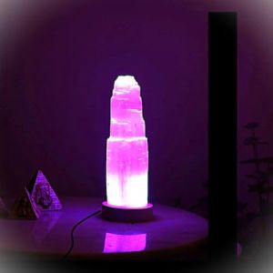 INKANAT Lampe en sélénite USB 15 cm - Lumière LED couleur changeante - Lampe en verre énergétique pour décoration, méditation, yoga, relaxation et cadeaux spirituels (INKANAT, neuf)