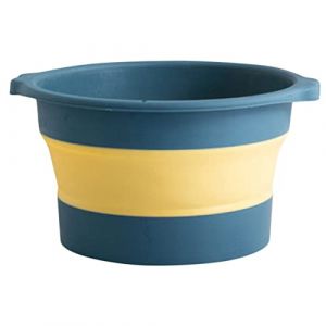 NULYLU Seau Pliable pour Bain de Portable Bac &agrave; Laver Multifonction pour Maison Camping et Sauna Facile &agrave; Ranger et Transporter Couleur Jaune Bleu (Kopouy, neuf)