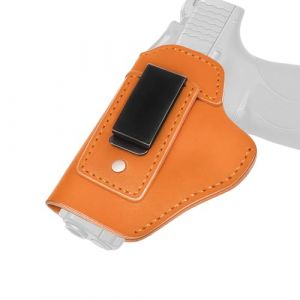 Goldmiky Gun Holster Dissimul&eacute;, Cuir Holster &agrave; D&eacute;gainage Rapide, Holsters en Cuir &agrave; Clip &ndash; Holster de Ceinture pour Arme Compatible Glock 1911, Walther P99 PPQ PK380, Beretta (Marron, Gauche) (KUANGLIN-EU, neuf)