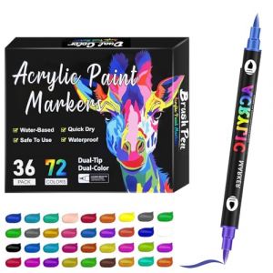 Stylos De Peinture Acrylique Liquide Direct &ndash; 24/48/72 Couleurs, Marqueurs De Peinture Acrylique, Marqueurs De Coloration Double Face &Agrave; Double Pointe Pour Roche, Bois, Verre, Pierre, Fournitures (breawk, neuf)