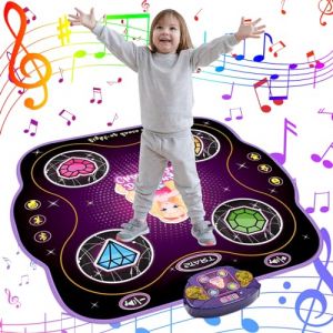 ZWOOS Tapis de Danse Enfants de 3 à 12+ Ans, Éclairé Tapis de Danse Fille avec Bluetooth, Danse de Tapis Musical Électronique Cadeau Fille 3 4 5 6 7 8 9 10 11 12 Ans pour Noël et Anniversaires (Birnetek Trade Store, neuf)