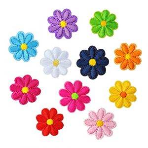 Anawakia Lot de 11 Brodée Patch Tissu Thermocollant Écusson à Coudre Motif Fleur Mini Fleur de Soleil Patchs Brodés pour Vêtements Jeans Chapeau (Anawakia, neuf)