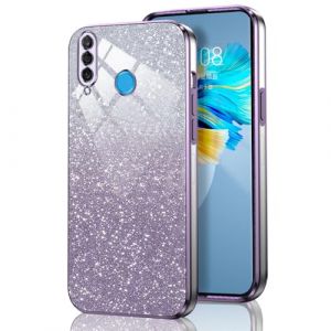 GOGME Glitter Coque pour Huawei P30 Lite Étui, Antichoc Housse Cadre Galvanisé TPU Paillettes/TransparentRésistant Aux Rayures Étui, Violet (KERUN EU, neuf)
