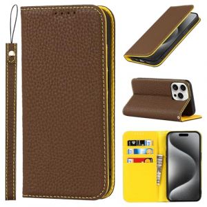 Cavor Coque iPhone 15 Pro Max avec Cordon,Etui iPhone 15 Pro Max,Flip Cuir v&eacute;ritable Portefeuille &Eacute;tui en Cuir,[4 Porte Cartes][Magnetique],Housse Etui pour iPhone 15 Pro Max - Marron (Copmob, neuf)