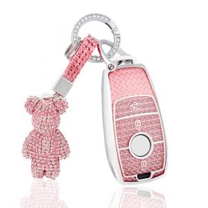 OFF WE GO Coque Cl&eacute; Etui Cles pour Mercedes Benz A B C E G S SL CLS Klasse SLC CLA GLB GLC GLE GLS W205 S205 C205 A205 C260L &Eacute;tui Cl&eacute;s Boitier Cl&eacute; Voiture Protecteur Cl&eacute; Voiture avec Porte-cl&eacute;s, Rose (OFF WE GO, neuf)