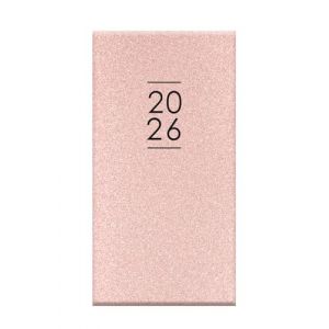 Agenda semainier 2026 fin &agrave; paillettes &ndash; Couverture rigide rose &ndash; Format portefeuille scintillant &ndash; Organiseur scolaire ou professionnel (Miss Sunshine Boutique, neuf)