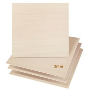 Dofiki Lot de 15 feuilles de contreplaqué de tilleul 0,3 cm x 39,9 x 39,9 cm pour travaux manuels, découpe laser, gravure, gravure sur bois, bois de basse de 3 mm, 400 x 400 x 3 mm (Dofiki Laser FR, neuf)