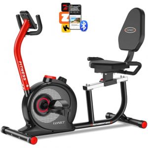 VANNECT Vélo D'Appartement Semi-Allongé, 16 Niveaux De Résistance, Velo d appartement Silencieux, Grand Siège Confortable, Capteurs Cardiaques, Appli Connectée, Charge Max 180 Kg (YuYou-EU, neuf)