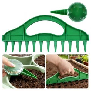 2 Pi&egrave;ces Distributeur de Semence, Semoir &agrave; Graines, Planteuse Manuelle, Distributeur de Graines, Semoir Manuel R&eacute;glable, Perforatrice &agrave; 12 Trous, pour Plantation de L&eacute;gumes, de Fruits et de Fleurs (PT-Beauty, neuf)
