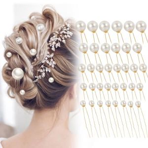 36 pcs &Eacute;pingles &agrave; Cheveux de Mariage, &Eacute;pingles &agrave; Cheveux, Accessoire Cheveux Perle, Pince Fleurs en forme de U, Perles Cheveux Mariage Bijoux Epingle &agrave; Cheveux, Bijoux Cheveux Mariage (SHOWGDS SARL, neuf)