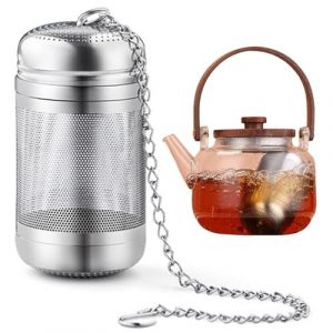 Wekuw Infuseur Th&eacute;, Filtre a The Inox Filtre Theiere Diffuseur Th&eacute; Infuseur a The Passoire &agrave; Th&eacute; avec Cha&icirc;ne et Couvercle pour Th&eacute; Vrac, &Eacute;pices, Herbes, Caf&eacute; (ZHININGKJ, neuf)