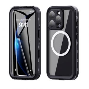 ShellBox Compatible Coque iPhone 16 Pro IP68 Étanche Etui Coque iPhone 16 Pro Case Antichoc 360 degrés Silicone Noir Étanche de Protection pour téléphone Portable Compatible iPhone 16 Pro (MOMOTS-EU, neuf)
