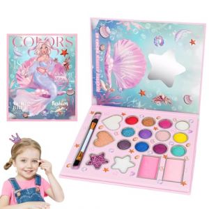 Kit de Maquillage Enfant, Coffret Maquillage Enfant Non Toxique et Lavable, pour Halloween, Ensemble Princesse DIY pour Filles (18 Couleurs) (WU ZHISHUN DE DIAN, neuf)