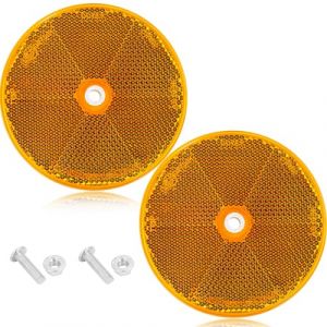 AGRISHOP 2X Catadioptre Remorque Jaune,Reflecteur Remorque Ø80mm Catadioptre avec Vis,Réflecteurs de Sécurité Réflecteur Rond (AGRISHOP, neuf)