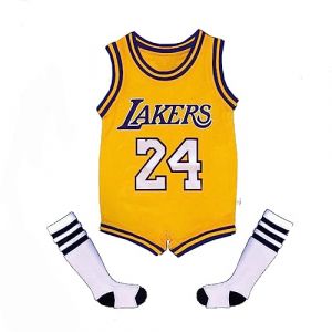 Acuryx Grenouillère pour bébé De Basketball Football Body Nouveau-Né Infantile BéBé avec Nom et Numéro Avec chaussettes (Acuryx, neuf)
