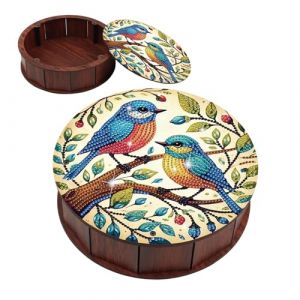 JISHSHAY Diamond Painting Bo&icirc;te de Rangement Oiseaux Peinture Diamant Painting Diamond Art Boite de Rangement Animaux Broderie Diamant Snack Box Bricolage Point de Croix Candy Box 19.8&times;5.7cm (PUTIBUTUI-EU, neuf)