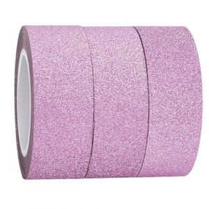 GORGECRAFT 3 Rouleau de Ruban Adh&eacute;sif D&eacute;coratif Paillet&eacute; de 30 m X 15mm Papier Washi Violet Clair pour Loisirs Cr&eacute;atifs Scrapbooking Emballage Cadeau Voiture Meubles Arts Graphiques D&eacute;coration Murale (GORGECRAFT FR, neuf)