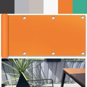 Ufamiluk Cache Vue Balcon 40x700cm Balcon Extérieur Imperméable UV Résistant Vent Protection Brise Vue Portail pour Patio Balcon Terrasse Jardin Orange (JINYUN, neuf)